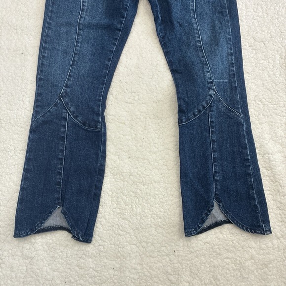 Lucky Brand Lace-Up Denim Jeans Dark Wash with Curved Seams & Flared Scallop Hem - Picture 7 of 7